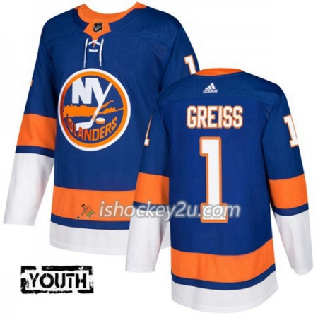 Børn NHL New York Islanders Trøje Thomas Greiss 1 Adidas 2017-2018 Blå Authentic